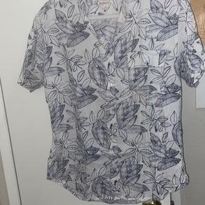 White Shirt with Navy Blue Detailing